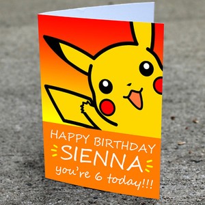 Pikachu Personnalise Anniversaire Carte Pokemon Kids Fille Fils Ebay