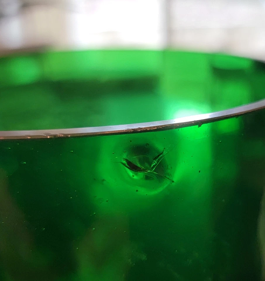 Cuenco de basura antiguo raro Mary Gregory Barber. Como nuevo. 7 Up verde Foto 2 de 4