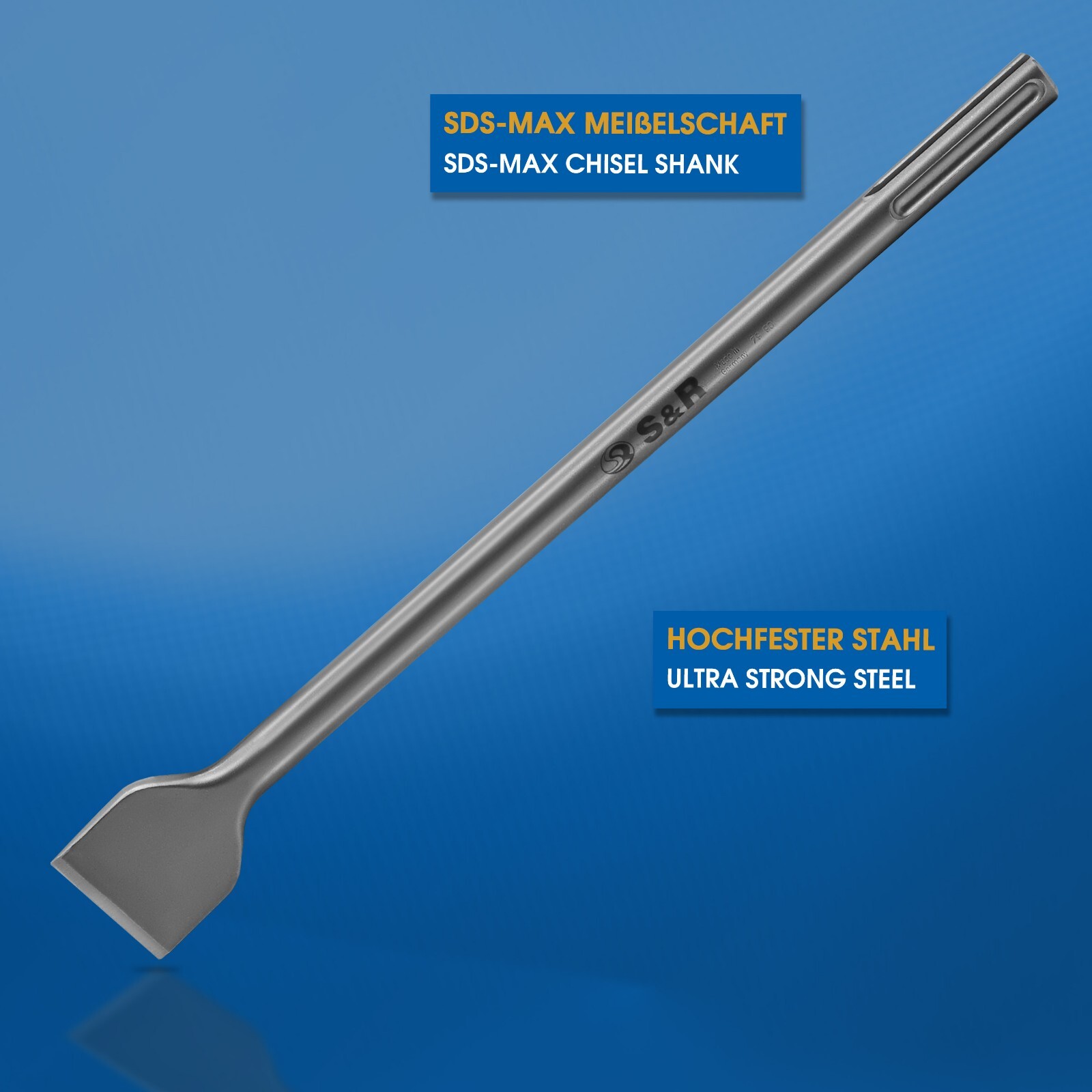 Scalpello Per Piastrelle SDS-MAX 400x50mm S&R - Angolato, Qualità Industriale, Made In Germany - Foto 6