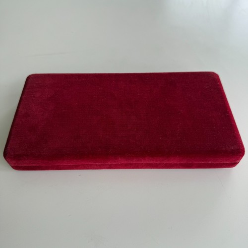 Mikimoto Pearl Necklace Vintage Jewelry Case Box Dark Red Mitsukoshi Empty Only - Picture 8 of 10