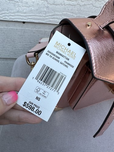 MICHAEL KORS MANHATTAN MEDIUM SATCHEL CROSSBODY SHOULDER BAG $598 Metalic Rose - Picture 12 of 12
