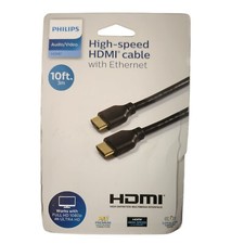 Philips 10 Ft Basic HDMI High Speed Cable with Ethernet Video Audio Black