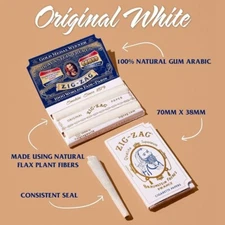 ✨ 6 X ZIG ZAG ORIGINAL WHITE ROLLING PAPERS ✨ 6 BOOKLETS/ 32 LEAVES EACH 👀