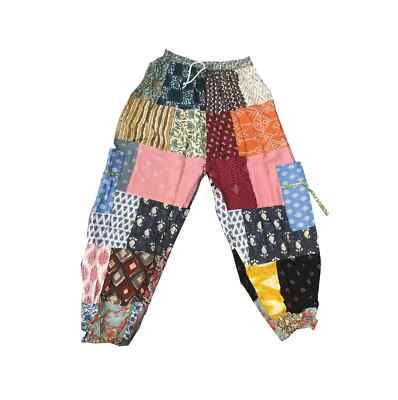 10 Pc Funky Hippie Handmade Unisex Pants, Cotton Patchwork Bohemian Harem Pants
