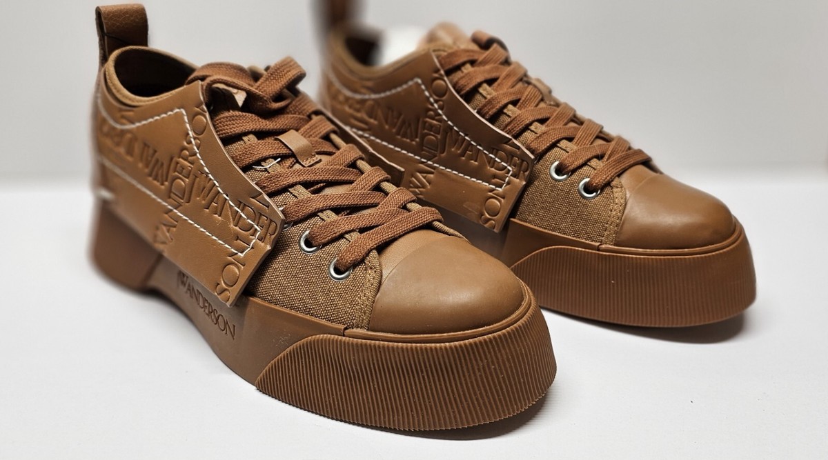 JW ANDERSON チェンティテルフツ ANW39002A16050 999 RARE JW Anderson Panelled Low-top Sneakers Leather Brown US