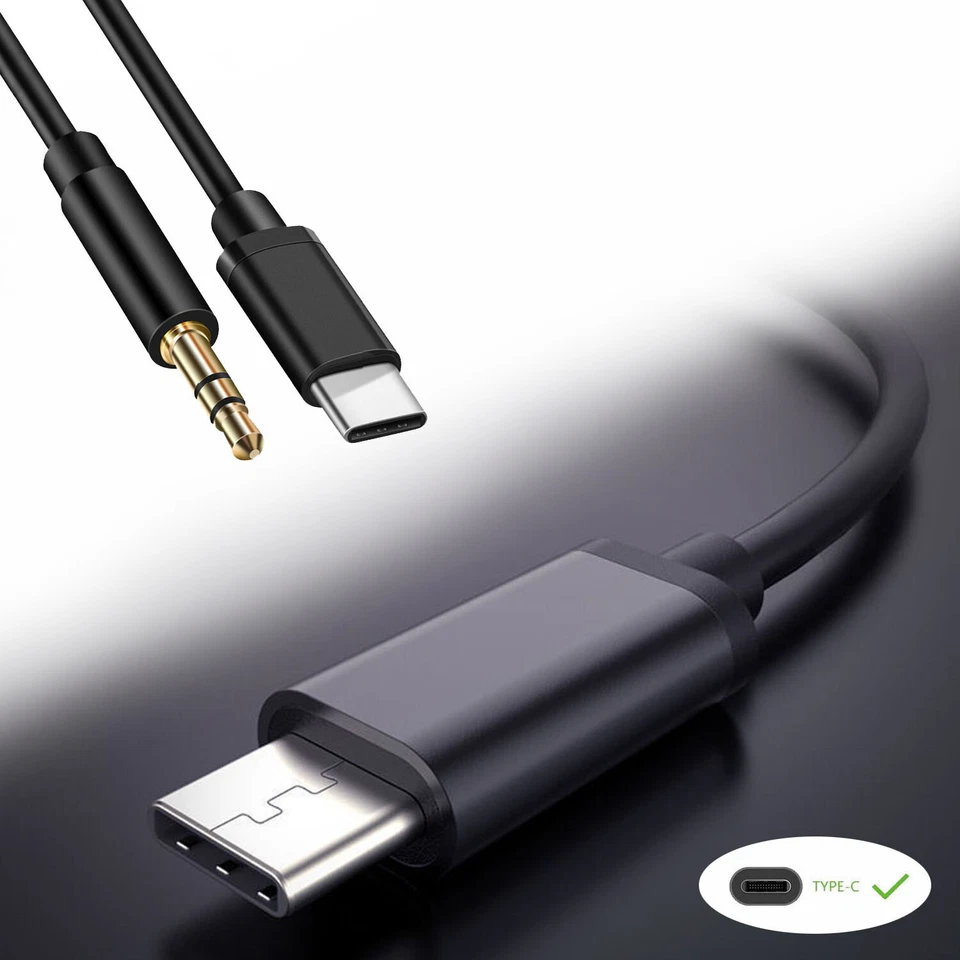 USB-C на AUX 3,5 мм аудио кабель адаптер Galaxy S8 S9 S10 S20 S21 Note 8 9 10 3 фута - Изображение 2 из 4