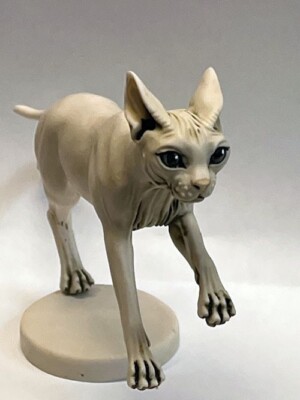 Harmony Kingdom artist Neil Eyre Designs Sphynx kitty cat RUNNING Jump made USA