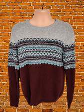 CREW CLOTHING MEDIUM MULTI JUMPER PULLOVER FAIRISLE KNIT CREW NECK CASUAL MENS