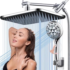 Rain Shower Head with Handheld-14Inch High Pressure Rainfall Showerheads with 8