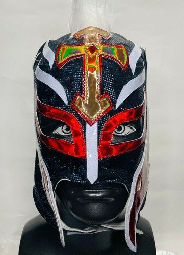 Mysterio Semi-Professional Grade Lucha Libre Wrestling Maske Rücken & rote Farben - Bild 2 von 7