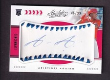 Aristides Aquino 2020 Panini Absolute Rookie Material Signatures Blue #150 SN/99