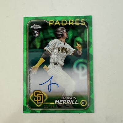 2024 Topps Chrome Sapphire Jackson Merrill Green Auto /99 Rookie 