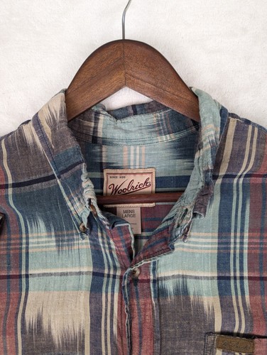 Camisa Woolrich Vintage Botón Frontal Manga Corta Talla Grande Mezcla de Algodón a Cuadros - Imagen 2 de 12