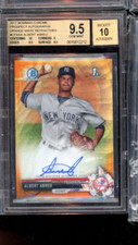 2017 BOWMAN CHROME ALBERT ABREU ORANGE WAVE REFRACTOR 20/25 BGS 9.5 10 AUTO GEM