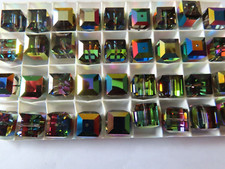 4 Swarovski Square Cube Beads 12mm Vitrail Medium rare . 5601