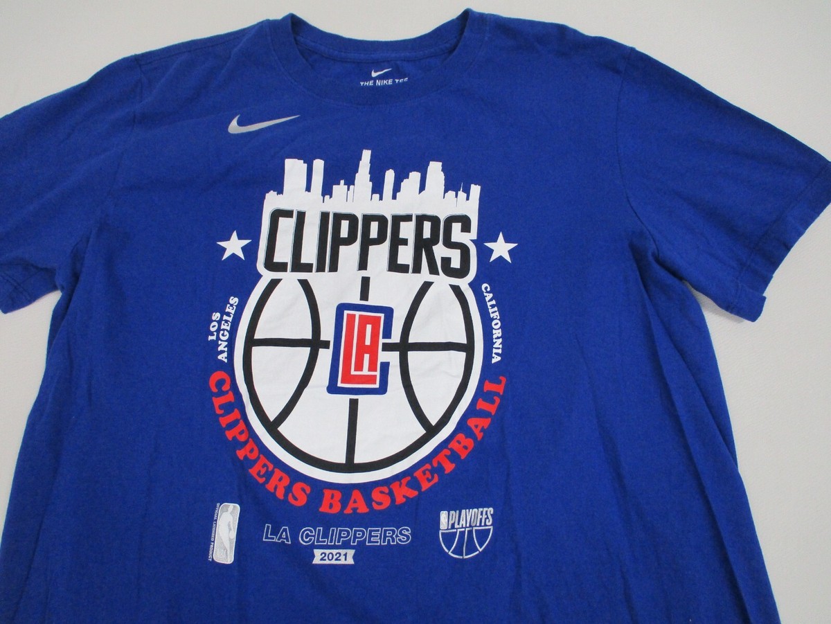 Nike Los Angeles Clippers Shirt Mens Large Blue Short Sleeve NBA
