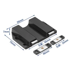 99x70mm Double Magnetic Kitchen Cabinet Door Latch Catch Closures Black