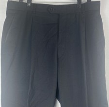 Mens Black Size 40 Regular Tuxedo Pants Cuffed Pleated R R Orsini