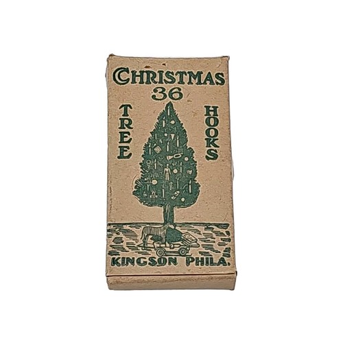 Original Box of Old Christmas Ornament Hooks 36 Z Shape Tree Hooks KINGSON Phila