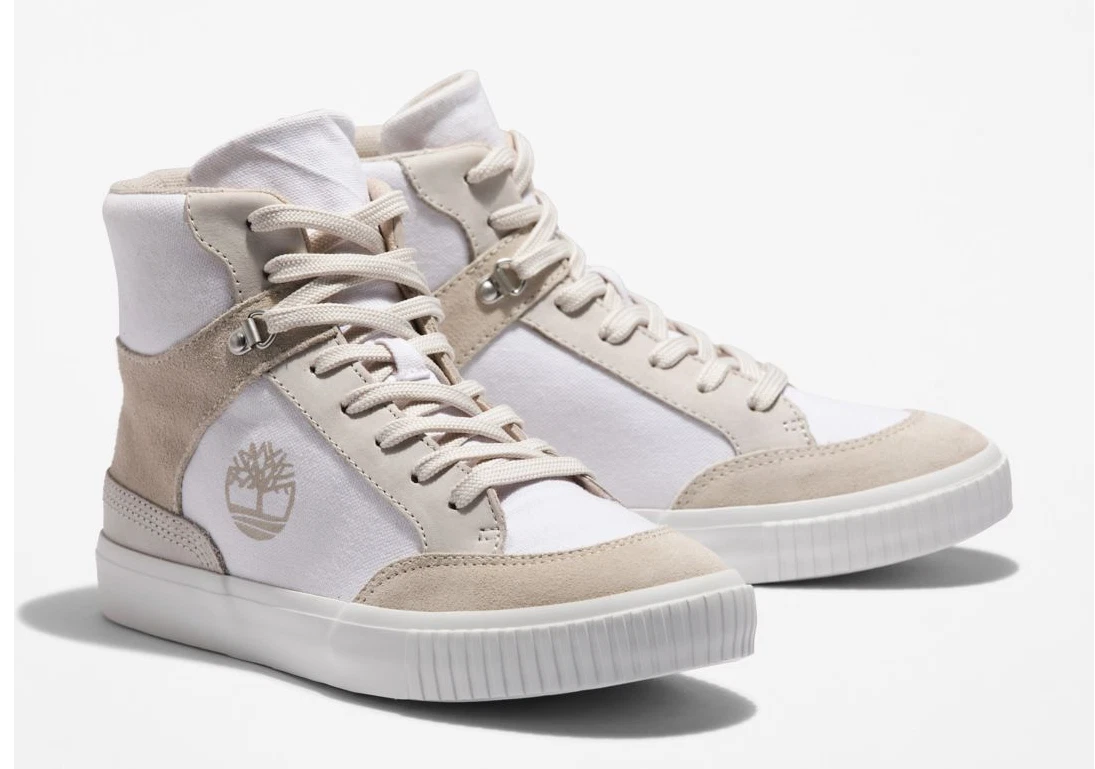 Scarpe da ginnastica alte Timberland Skyla Bay bianche stivali stivali scarpe stivali piatti 9 5 10 NUOVE