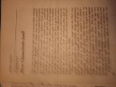 Sa17 Ephemera 1976 Artikel Watt hauen wie China sich ernährt 