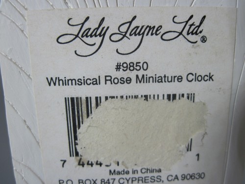 Lady Jane LTD Whimsical Rose Miniature Clock Quartz 3.5 in Tall - Picture 4 of 8