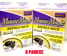 BONIDE 865 MOUSE MAGIC REPELS MICE MOUSE REPELLENT 8 PACKS!! READY TO USE. NEW!