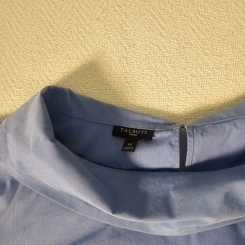 Talbots Sabrina Everyday Stretch Cotton Poplin Blue Career Blouse Top 1X - Picture 11 of 14