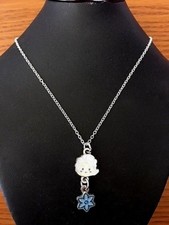 Disney 20" .925 Sterling Silver Necklace with Elsa / Snowflake 2 Piece Charm