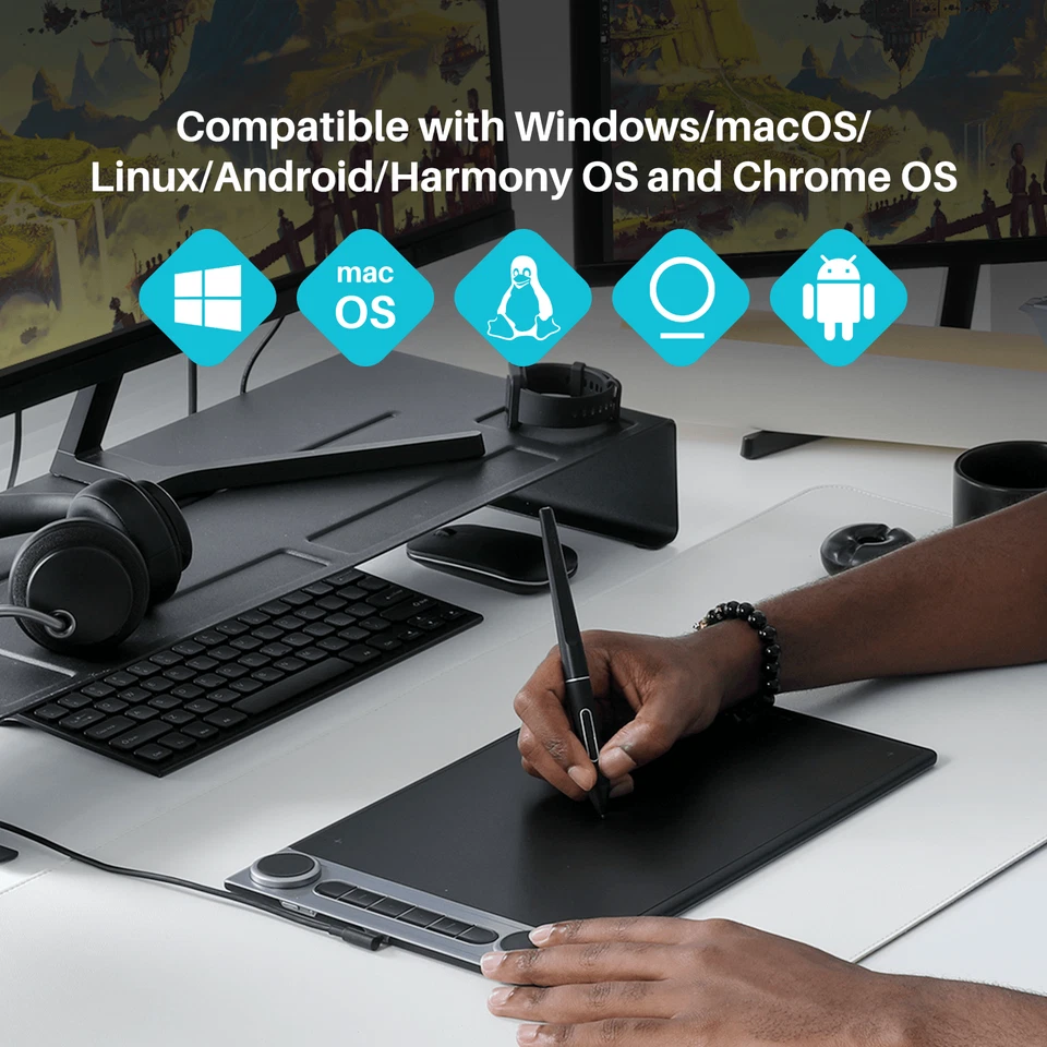 Tableta HUION Inspiroy Dial 2 Bluetooth Inalámbrica Gráficos Dibujo Reacondicionada Foto 2 de 4