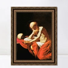 Framed Canvas Art Giclee Print Saint Jerome in Meditation (1606) by Caravaggio