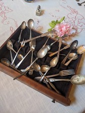 Ancien plat ancien vintage en argent lot de 23 pièces différentes marques