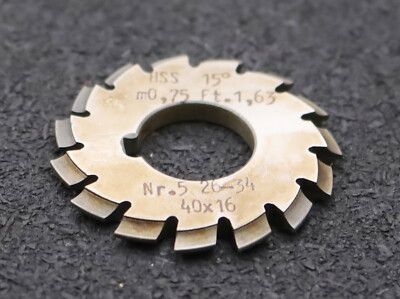 DOLD Zahnformfräser m= 0,75mm No. 5 für Z= 26-34 EGW 15° gear profile cutter