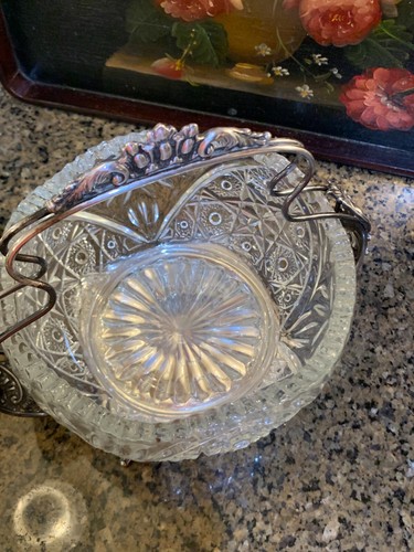 c1890 Antique Pair Point Quad Plated Wedding Gift Bridal Basket Great Specimen - Picture 16 of 23