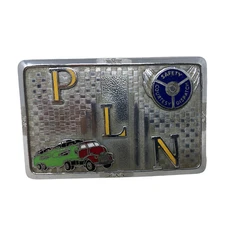 VTG Deco PLN Newton Transportation Transporting Cars Belt Buckle By Hook Fast