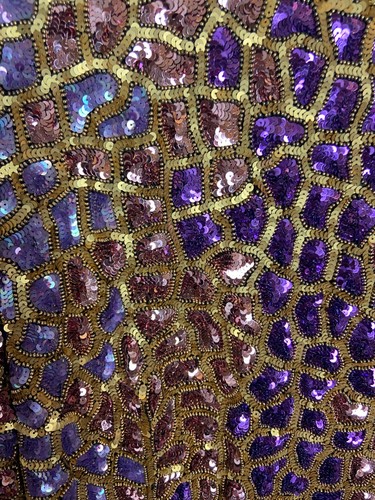 Vestido de noche para mujer George F Couture púrpura talla 16 largo completo lentejuelas plisado - Imagen 5 de 12