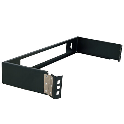Hinged Wall Mount Bracket 1.75''H x 19''W x 8''D, 1U. W/ Square Nuts and Screws