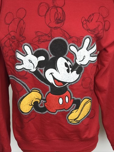 Disneyland 2 Sided Red 3D Full Zip Hooded Sweatshirt Hoodie SMALL Mickey Mouse - Picture 7 of 10