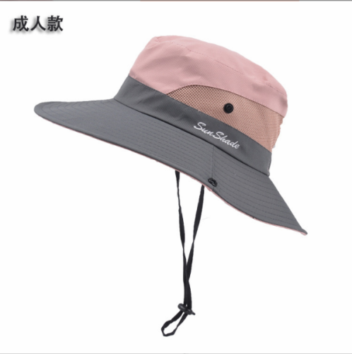 Mujeres Sombrero para el Sol Verano Cubo Ala Ancha Cola de Caballo Boonie Protección UV Gorra de Playa - Imagen 7 de 8