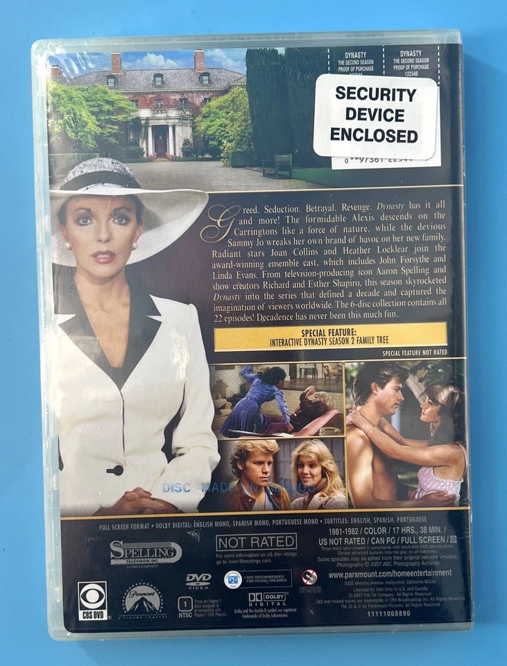 Dynasty: The Second Season (DVD, 1981) New & Sealed - Image 2 of 2