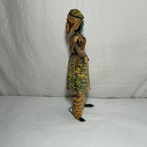 Island Woman Display Doll on Stand Handmade Senegal African Senegal Lady Work - Picture 6 of 15