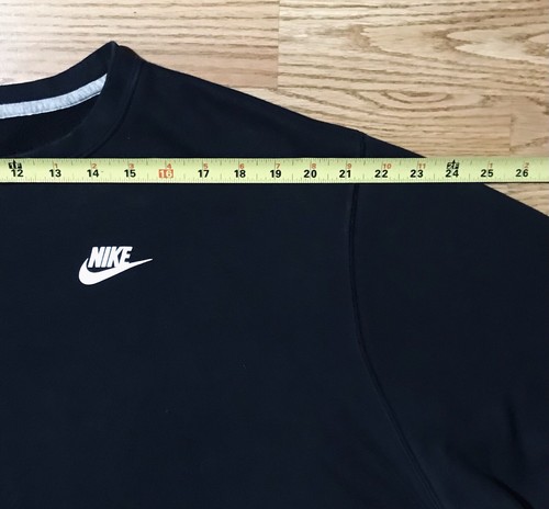 Nike 2000s Mens 3XL Sweatshirt Black Crew White Print Spell Out Swoosh Logo - Picture 7 of 14
