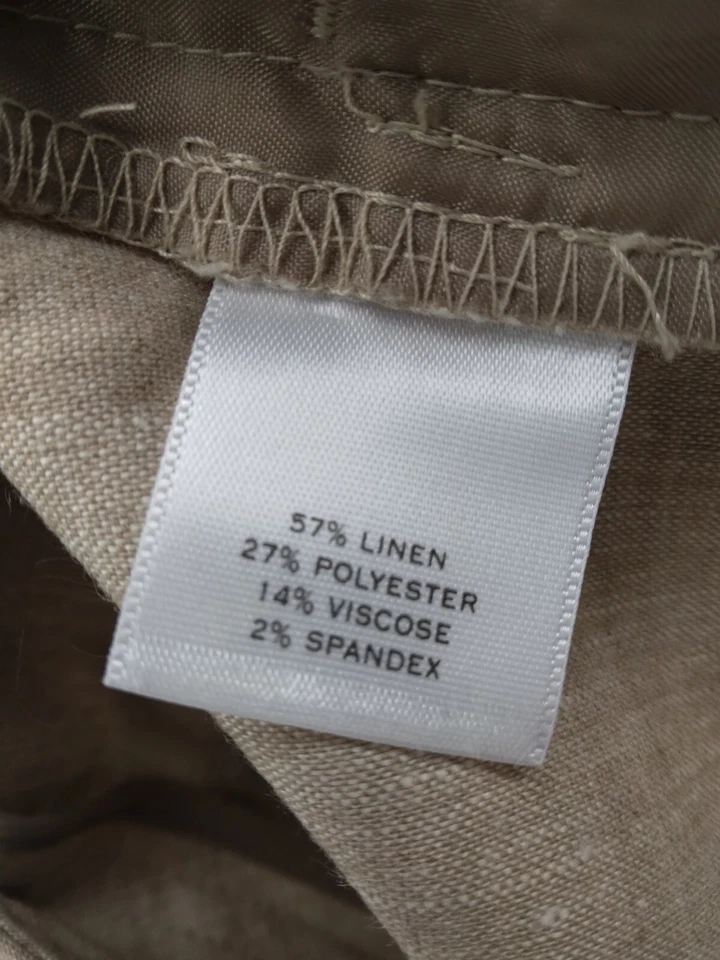 Pantalones halógenos Taylor Fit para mujer talla 12 mezcla de lino pierna recta carrera informal Foto 4 de 4