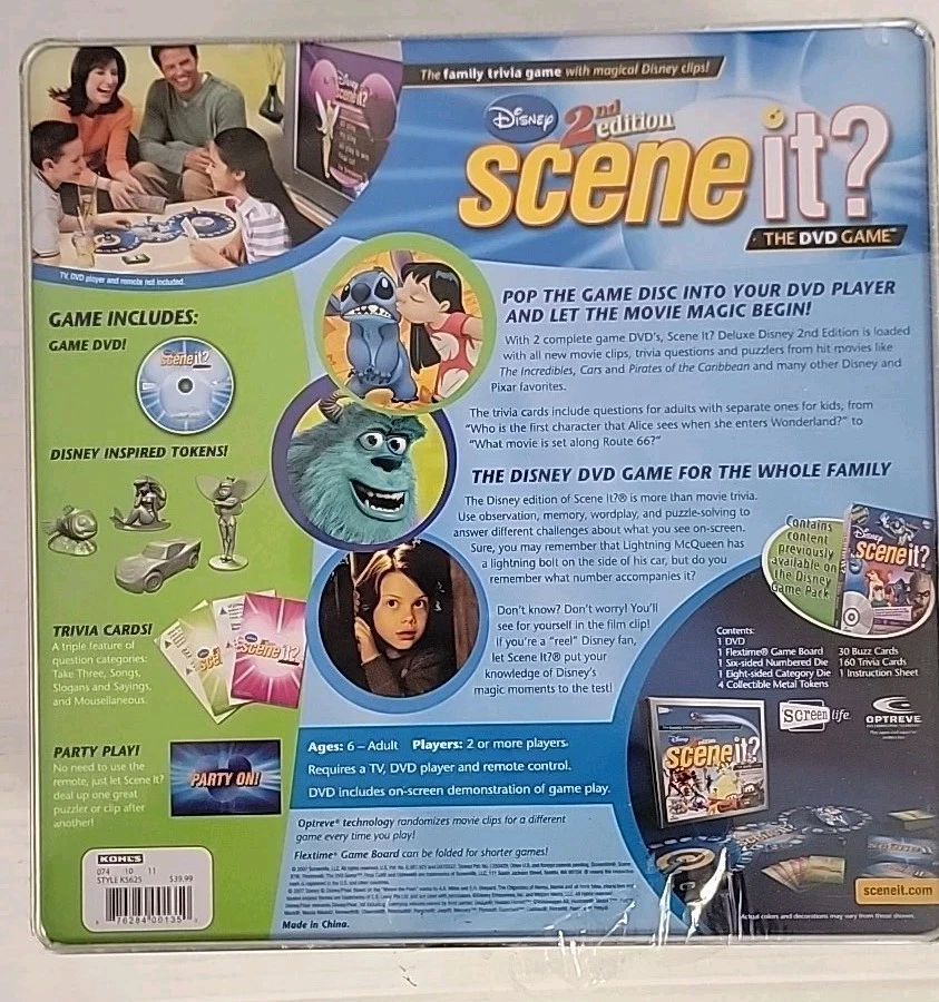 Scene It 2007? Disney 2ª Edición El DVD Familia Trivia Juego (Lata de Coleccionista) Foto 2 de 4