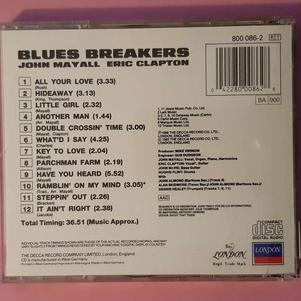 JOHN MAYALL With Eric Clapton - Blues Breakers FULL SILVER EX/EX (CD) - Bild 4 von 4