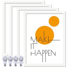 12x16 Picture Frame Set of 4, White 12x16 Frame Diamond Painting Art High Tra...