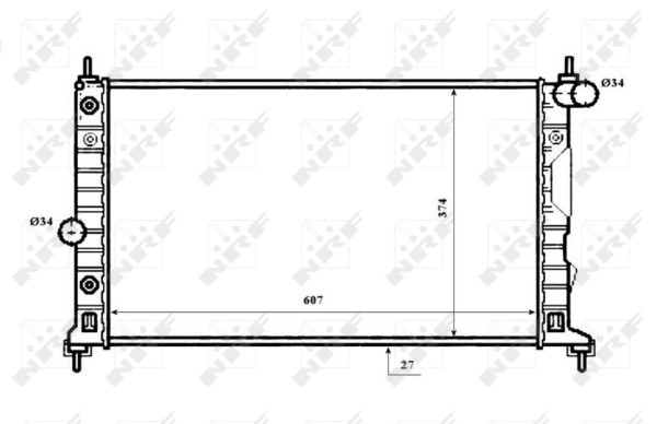 Radiateur moteur NRF 53844 de refroidissement auto pour pièces OE 52466791 et 4575734