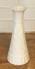 1960 Anchor Hocking Milk Bud Vase 6” Stars And Bars Pattern Scalloped Vintage