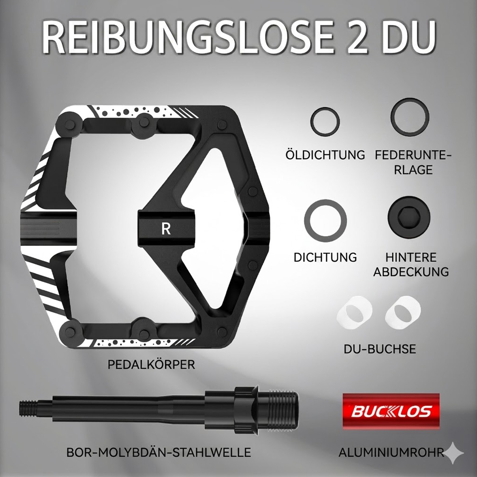 Pedali Mountain Bike 9/16'' Alluminio con Cuscinetti a Sfera Elementi Riflettenti IT foto 2