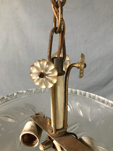 Antique VTG Decorative Hanging Pendent Metal Ceiling Light Fixture Old 1210-25B - Picture 3 of 16